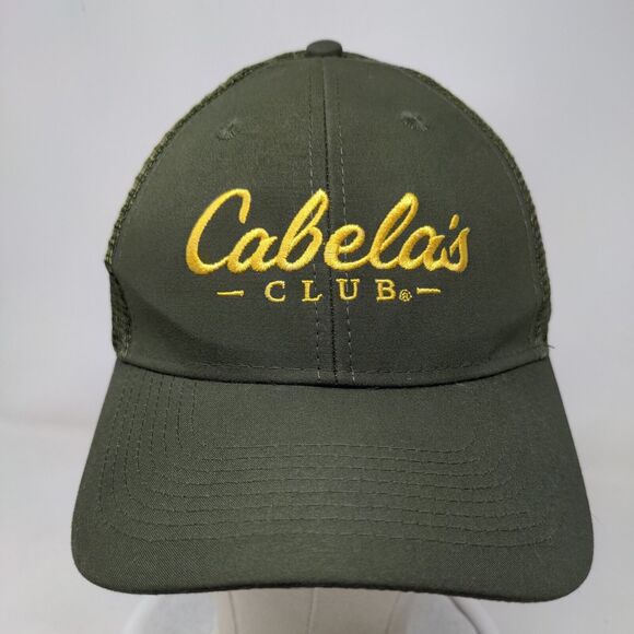 Cabela's Club Snapback Mesh Back Trucker Hat Green One Size Embroidered - Picture 2 of 6